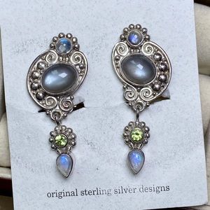 Sajen 925 Multistone Clip On Earrings